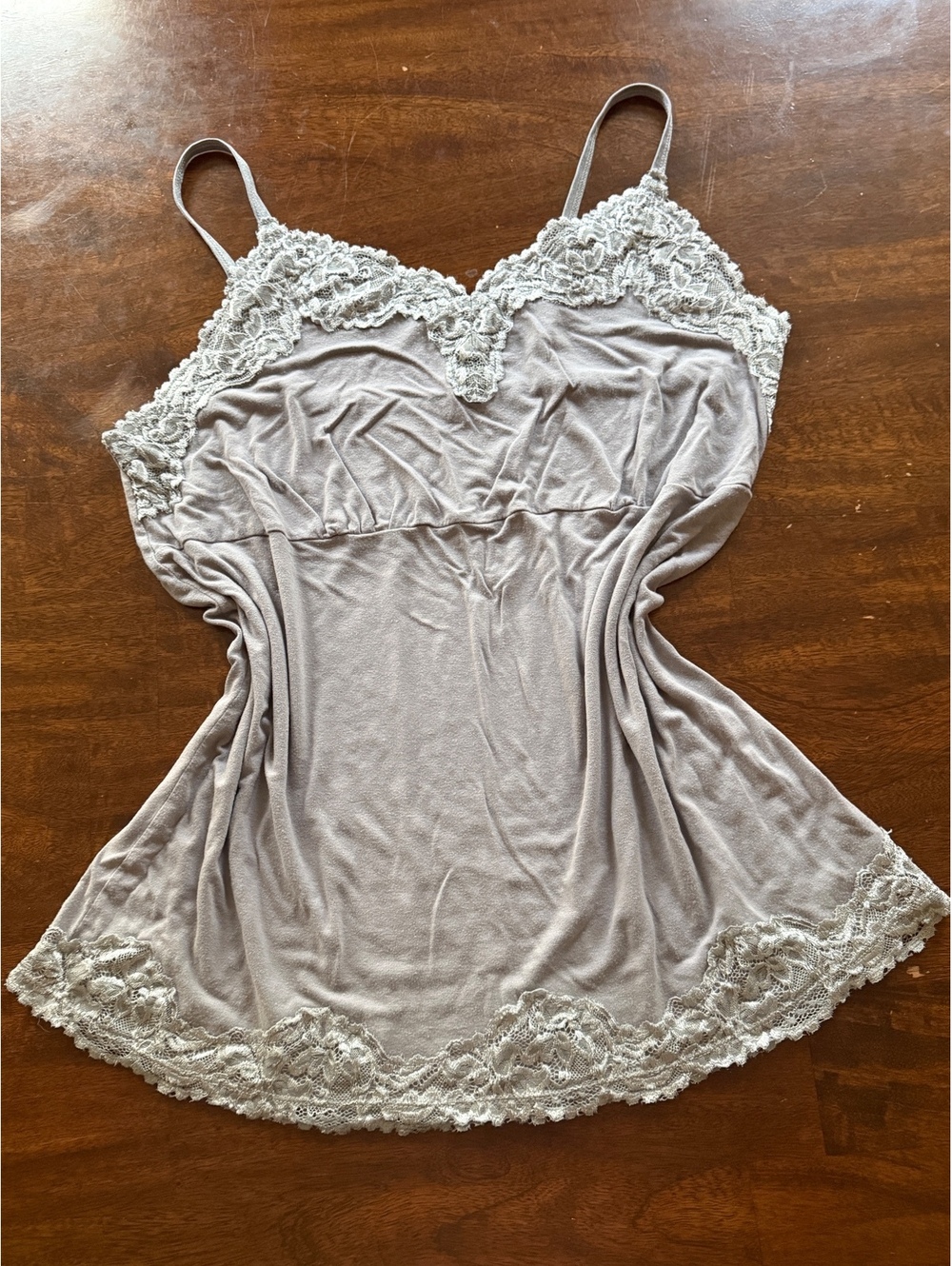 lane bryant lace trim camisole tank top in taupe